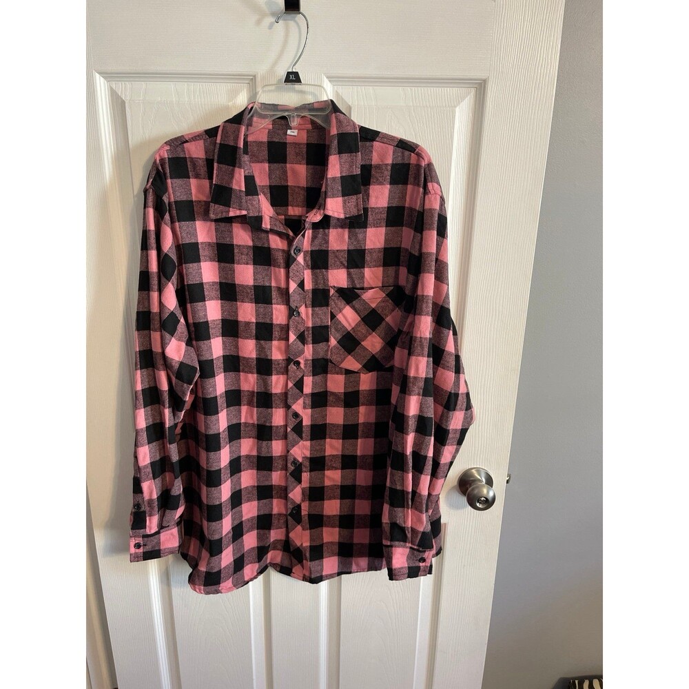 Women’s Flannel Shirt Size 2XL Blush Black Grey New Without Tags - Picture 4 of 9